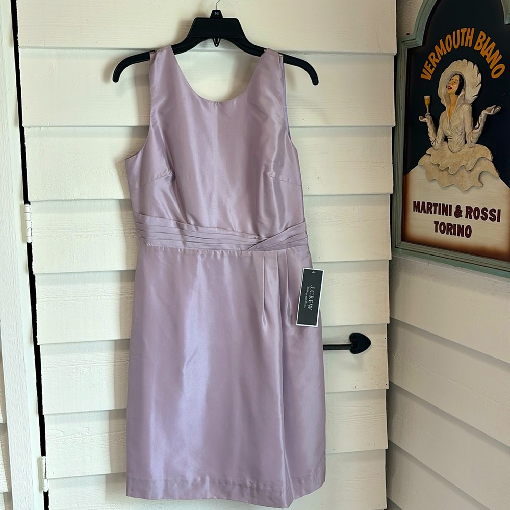 J Crew lavender (hushed violet) silk Louisa Shift Dress brand new